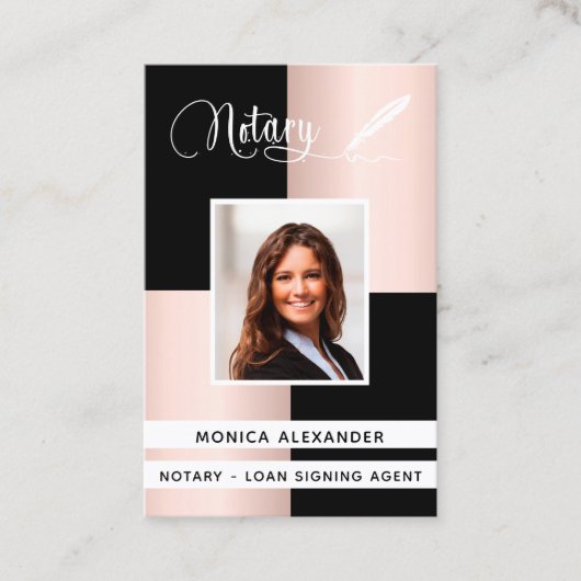 公証人黒バラ写真QRコードローン署名業者 名刺 (正面)