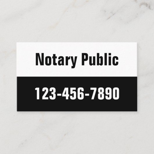 公証人黒白の電話番号テンプレート 名刺 (正面)