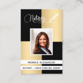 公証人黒金ゴールド写真QRコードローン署名業者 名刺 (正面)