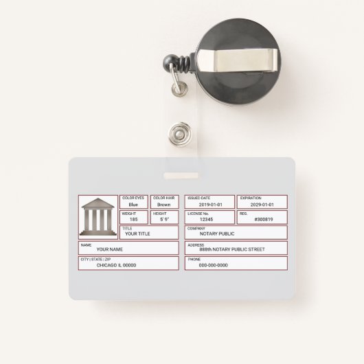 公証人 バッジ (裏面リトラクタブル付き)