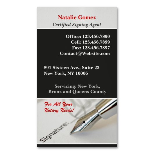 公証人 マグネット名刺 (正面縦)