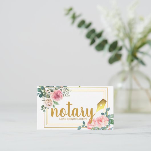 公証人 – ローン署名エージェンエレガントトフローラ 名刺 (スタンド正面)