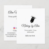 公証人 ローン署名エージェント 名前 住所を追加 (正面/裏面)