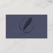 公証人 – ローン調印業者 – 青い写真 名刺 (裏面)