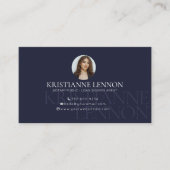 公証人 – ローン調印業者 – 青い写真 名刺 (正面)