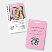 公証人 公共貸し付け 署名エージェント ID バッジ (正面＆裏面)