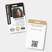 公証人 公共 融資署名エージェント 写真付きID ゴールド バッジ (Front & Back)