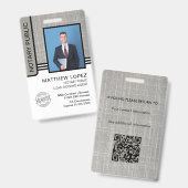 公証人 公共 融資署名エージェント ID バッジ (正面&裏面)