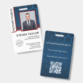 公証人 公共 融資署名エージェント ID バッジ (正面&裏面)