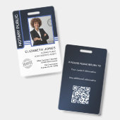 公証人 公共 融資署名エージェント ID バッジ (正面＆裏面)
