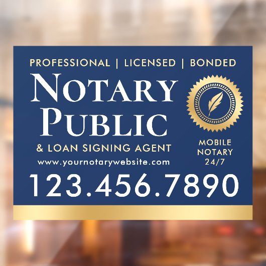 公証人 公的ローン署名エージェント ネイビーブルー ゴールド ウィンドウサイン (シート2)