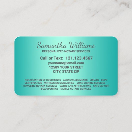 公証人 名刺 (裏面)