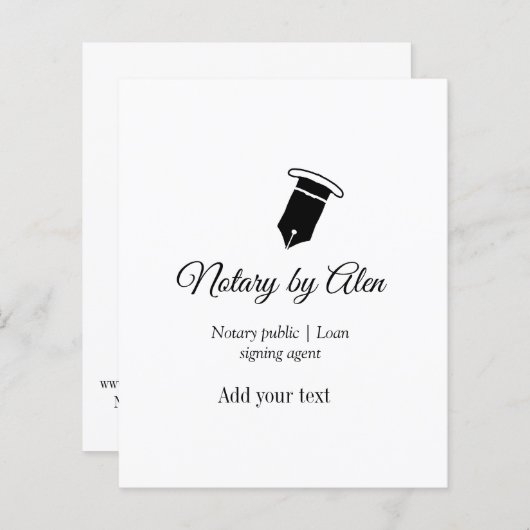 公証人 融資署名エージェント 名前 住所を追加 (正面/裏面)