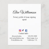 公証人 融資署名エージェント 名前 住所を追加 (裏面)