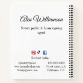 公証人 融資署名エージェント 名前 住所を追加 ノートブック (裏面)