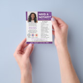公証人 貸し付け署名エージェント 紫色 編集可能 チラシ (手)
