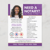 公証人 貸し付け署名エージェント 紫色 編集可能 チラシ (正面)