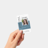 公証人 ID 写真付き オフィスワーカー ダスティーブルー バッジ (手持ち)