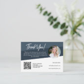 公証人Dark Azureローン署名お客様のビジネスに感謝 名刺 (スタンド正面)