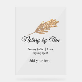 公証公債署名エージェントの名前の追加アドレス アクリルサイン