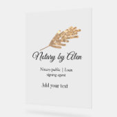 公証公債署名エージェントの名前の追加アドレス アクリルサイン (傾斜)