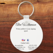 公証公債署名エージェントの名前の追加アドレス キーホルダー (裏面)