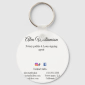 公証公債署名エージェントの名前の追加アドレス キーホルダー (裏面)