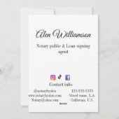 公証公債署名エージェントの名前の追加アドレス シーズンカード (裏面)