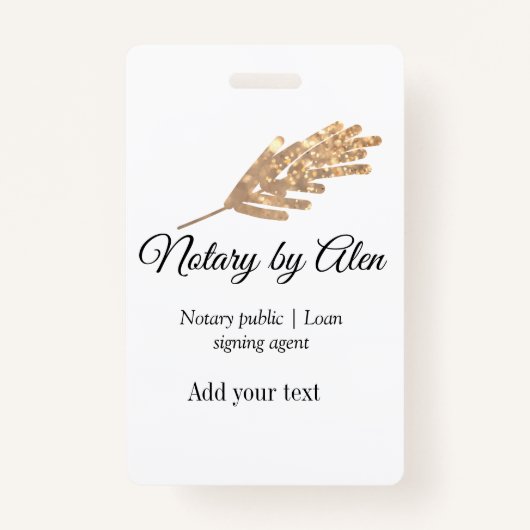 公証公債署名エージェントの名前の追加アドレス バッジ (正面)