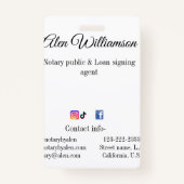 公証公債署名エージェントの名前の追加アドレス バッジ (裏面)