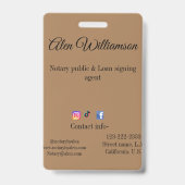 公証公債署名エージェントの名前の追加アドレス バッジ (裏面)