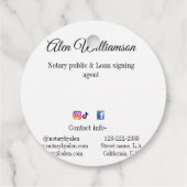 公証公債署名エージェントの名前の追加アドレス フェイバータグ (裏面)