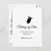 公証公債署名エージェントの名前の追加アドレス ポストカード (正面/裏面)