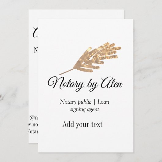 公証公債署名エージェントの名前の追加アドレス 招待状 (正面/裏面)