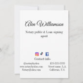 公証公債署名エージェントの名前の追加アドレス 招待状 (裏面)