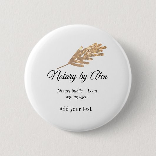 公証公債署名エージェントの名前の追加アドレス 缶バッジ (正面)