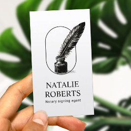 公証公債署名業者のクイルのロゴのプレーン 名刺