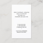 公証公債署名業者のクイルのロゴのプレーン 名刺 (裏面)