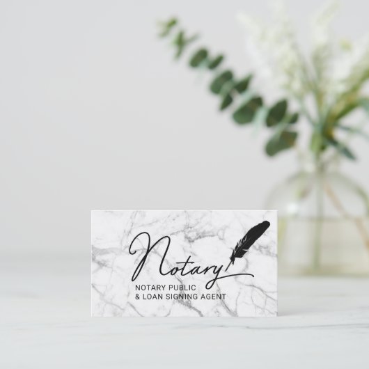 公証公債署名業者クイルペン大理石 名刺 (スタンド正面)