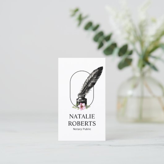 公証公債署名業者フローラクイルロゴ 名刺 (スタンド正面)