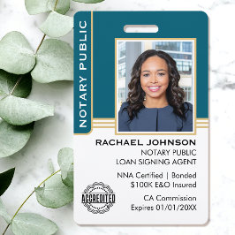 公証公債署名業者IDティール（緑がかった色）金ゴールド バッジ