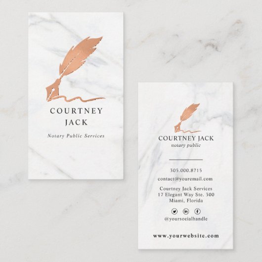 公証公営サービスラグジュアリーマーブルバラ金ゴールド 名刺 (正面/裏面)