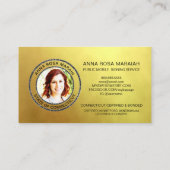 *～*公証写真クイルフェザー署名エージェント金ゴールド 名刺 (裏面)