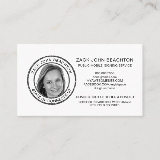 *～*公証写真用銅金属調印剤  名刺 (裏面)