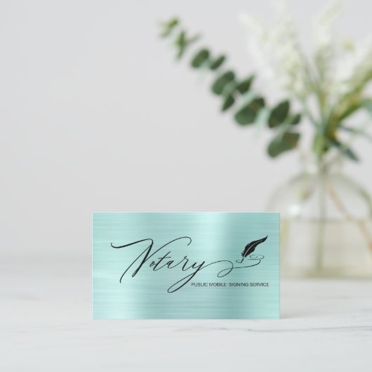 *～*公証印写真 – ペンフェザー署名エージェント 名刺 (スタンド正面)