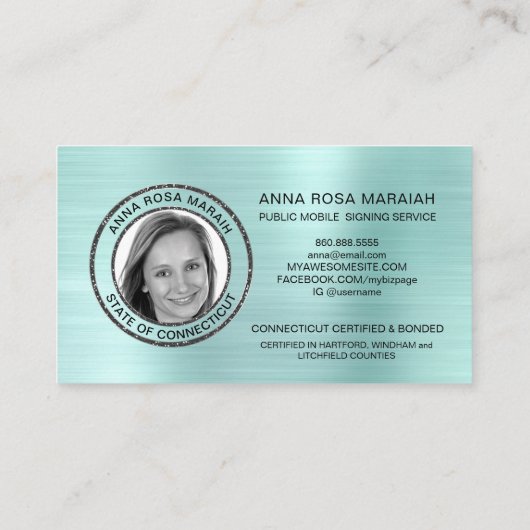 *～*公証印写真 – ペンフェザー署名エージェント 名刺 (裏面)