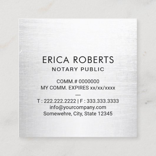 公証印平易ミニマル スクエア名刺 (裏面)