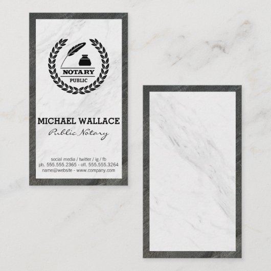 公証印章 | 大理石名刺 名刺 (正面/裏面)