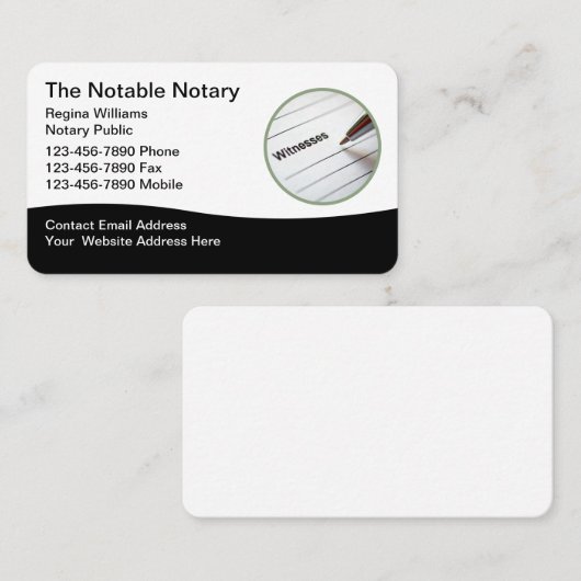 公証役場モダン所カード 名刺 (正面/裏面)