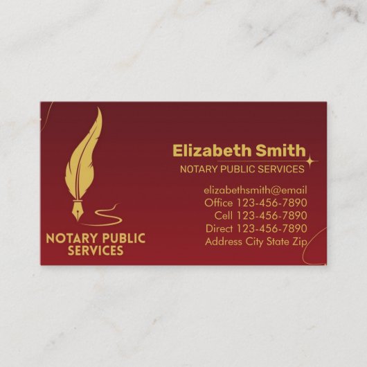 公証書署名ペン 名刺 (正面)
